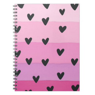 Caderno Espiral Design de Aquarela com temática cardíaca