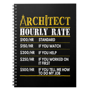 Caderno Espiral Design de Arquitetura Engraçado de Tarifa Horári