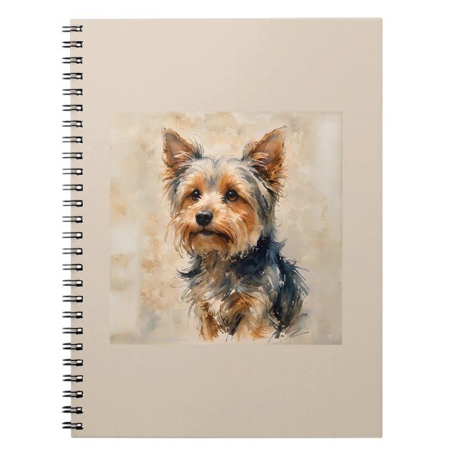 Caderno Espiral Design de arte de cão Yorkshire Terrier  (Frente)