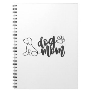 Caderno Espiral Design de Arte de Linha de Mãe de Cachorro Amante 