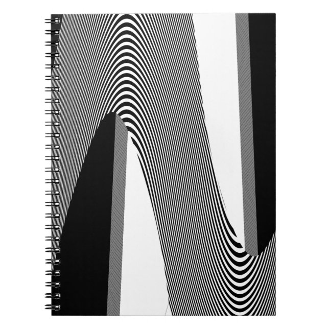 Caderno Espiral Design de Arte em Branco e Preto, Notebook (Frente)