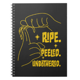 Caderno Espiral Design de Banana em ASL - Madura, Descascada, Sem 