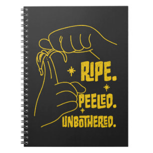 Caderno Espiral Design de Banana em ASL - Madura, Descascada, Sem