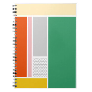 Caderno Espiral Design de Blocos de Cor Moderna Negrito