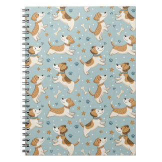 Caderno Espiral Design de Cachorrinho Fofo para Crianças - Padrão 