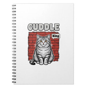 Caderno Espiral Design de Camisa de Gato Vintage Cuddle King_1