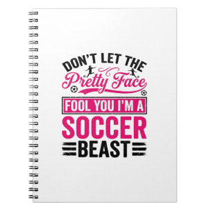 Caderno Espiral Design de Camisa Vintage de Futebol Pretty Face So
