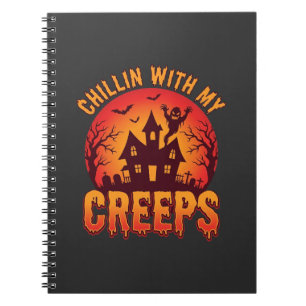 Caderno Espiral Design de camiseta de Halloween Chillin With My Cr