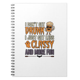 Caderno Espiral Design de camiseta engraçado de Halloween menos so