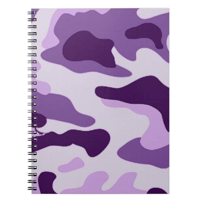 Caderno Espiral Design de camo roxo (Frente)