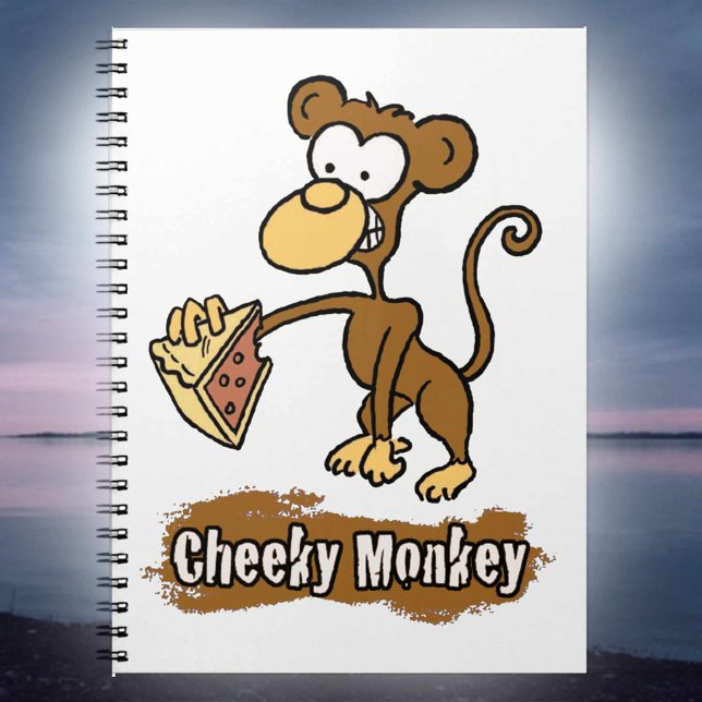 Caderno Espiral Design de Cartografia de Macaco Cheeky (Criador carregado)