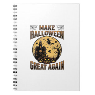 Caderno Espiral Design de Casa Assombrada Vintage Halloween Great