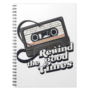 Caderno Espiral Design de Cassete Retro para Amantes da Nostalgia