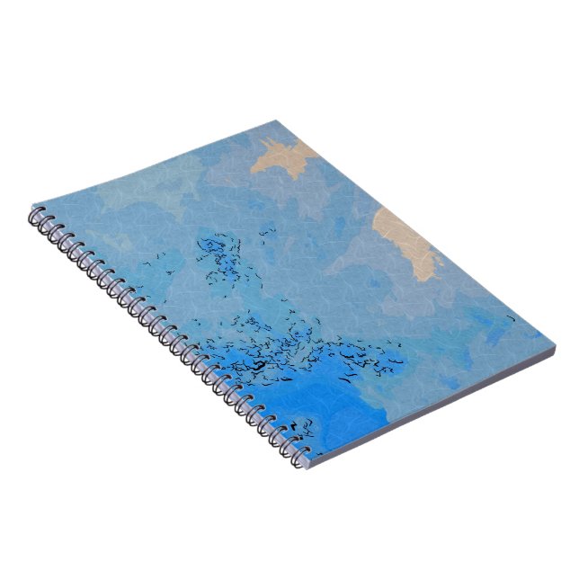 Caderno Espiral Design de Céus Azul Pastel (Lado Direito)