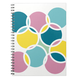 Caderno Espiral Design de Círculo Colorido – Impressão Geométrica 
