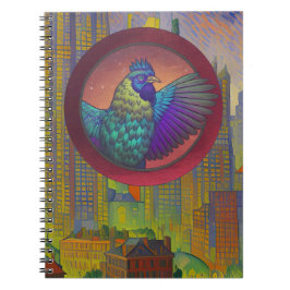 Caderno Espiral Design de círculo de galinha