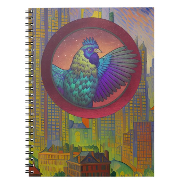 Caderno Espiral Design de círculo de galinha (Frente)
