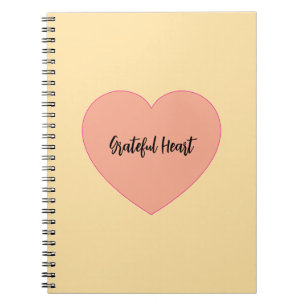 Caderno Espiral Design de citação de coração grateful positiva