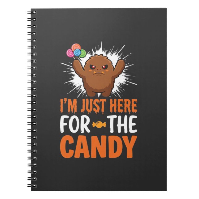 Caderno Espiral Design de Citação de Monstro de Doces de Halloween (Frente)