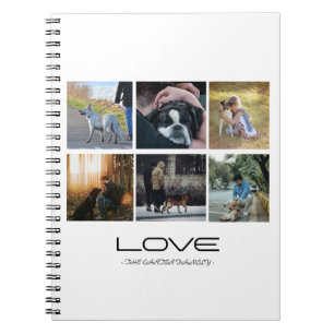 Caderno Espiral Design de Colagem de Retrato de Família Cachorro A