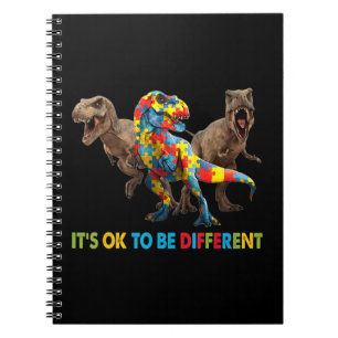 Caderno Espiral Design de Consciência do Autismo Dinossauro apres