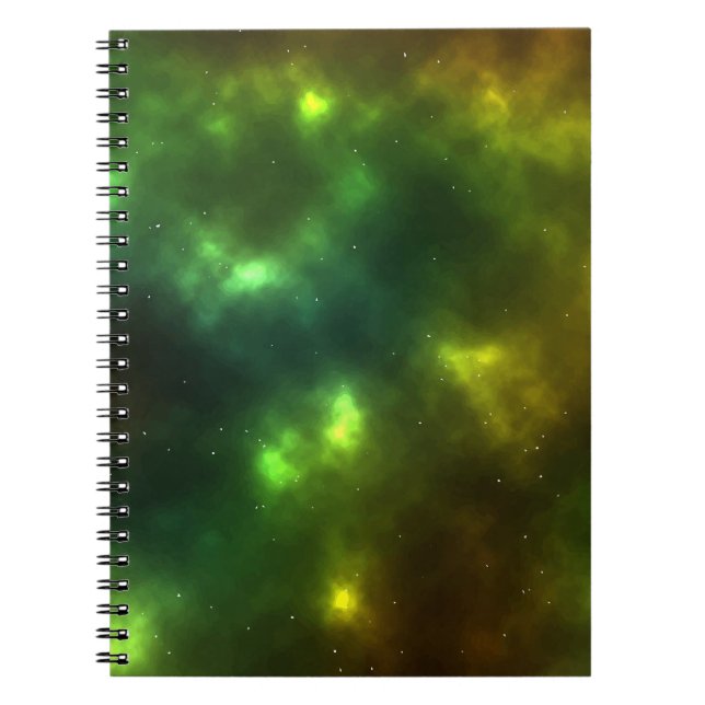 Caderno Espiral Design de Constelações do Espaço Cósmico Abstrato (Frente)