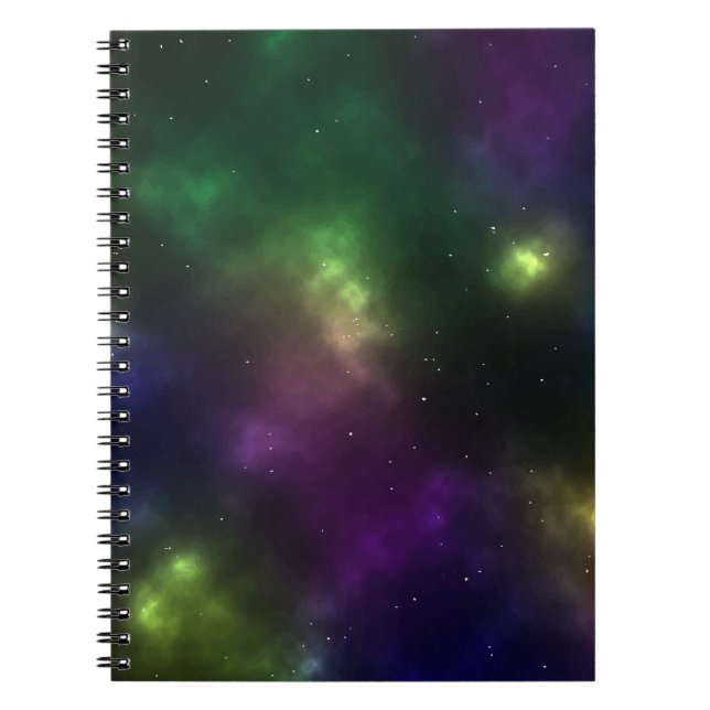 Caderno Espiral Design de Constelações do Espaço Cósmico Abstrato (Frente)