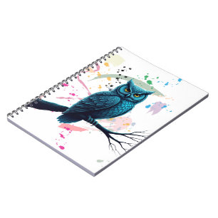 Caderno Espiral Design de coruja de Mandala