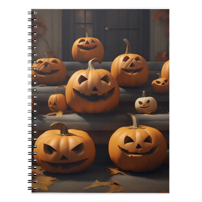 Caderno Espiral design de decoração de halloween (Frente)