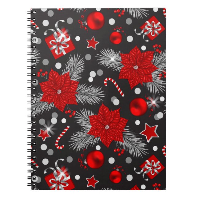 Caderno Espiral Design de decoração de Natal (Frente)