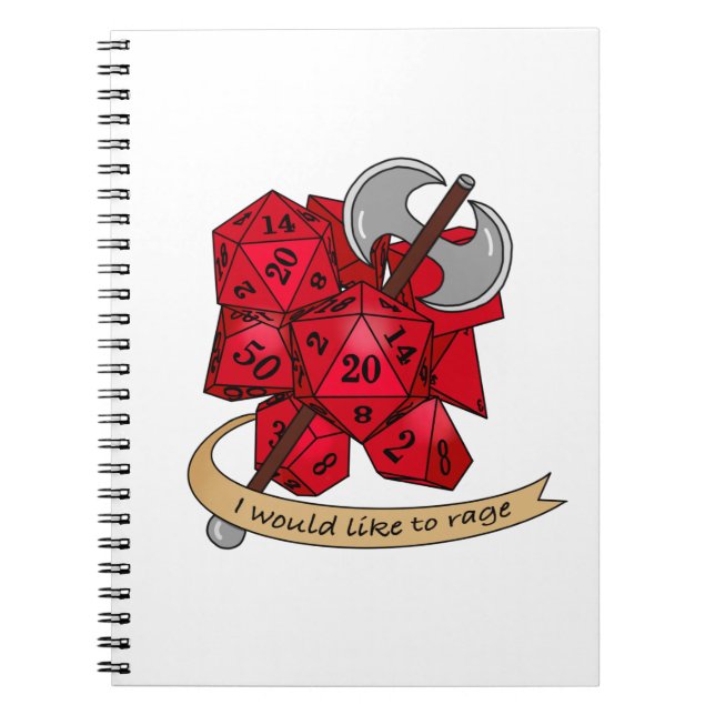 Caderno Espiral Design de Dice Barbary (Frente)