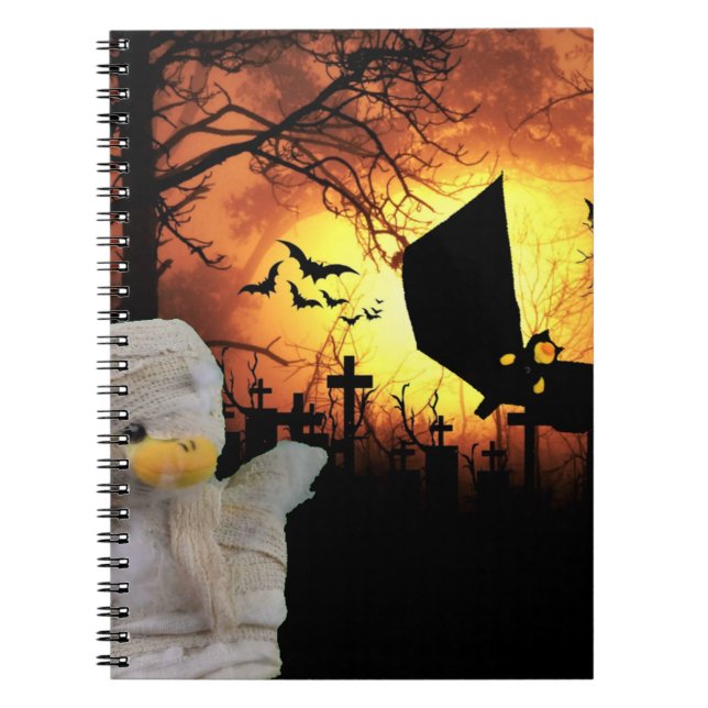 Caderno Espiral Design de diversão para o Halloween (Frente)