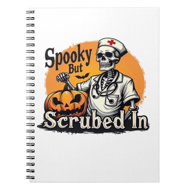 Caderno Espiral Design de Enfermeira do Halloween (Frente)