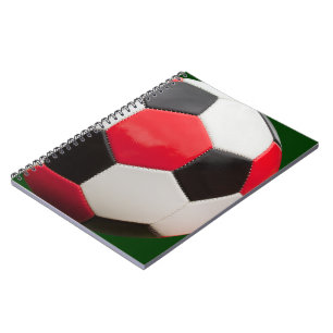 Caderno Espiral Design de esfera, preto e branco vermelho, noteboo