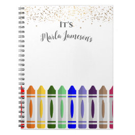 Caderno Espiral Design de estrela personalizada do Crayon