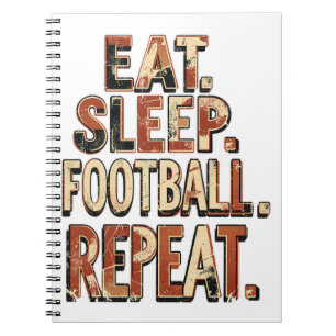 Caderno Espiral Design de fã de futebol retrô Gráfico de futebol
