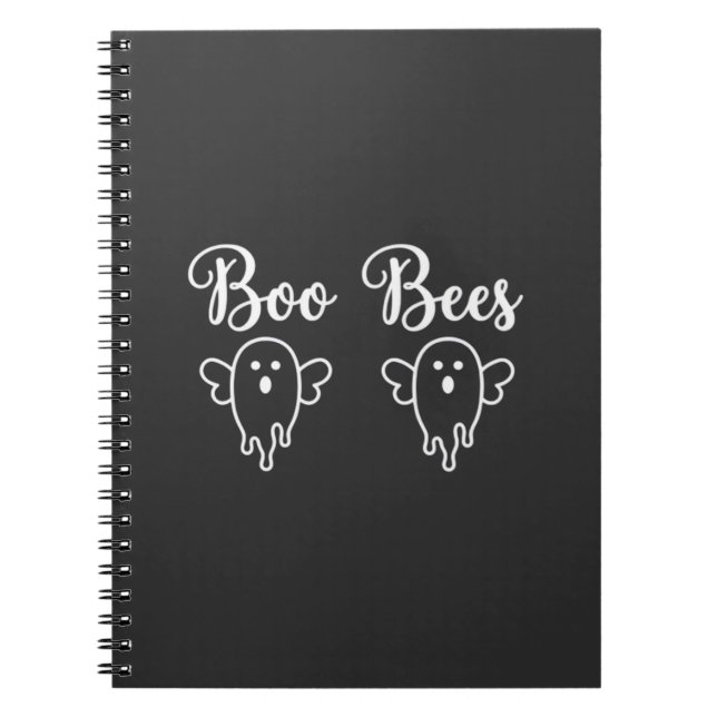 Caderno Espiral Design de Fantasma do Halloween das Abelhas Boo (Frente)