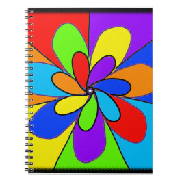Caderno Espiral design de flor abstrato