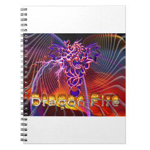 Caderno Espiral Design de Fogo do Dragão Atolado