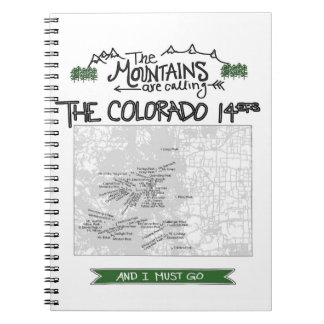 Caderno Espiral Design de Fourteeners dos Colorado 14ers
