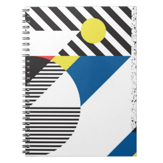 Caderno Espiral Design de Fundo do Estilo Moderno Retroativo