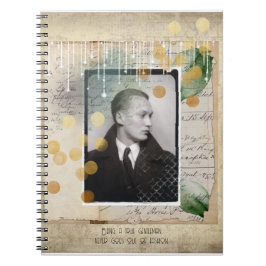 Caderno Espiral Design de Gentleman Vintage com citação