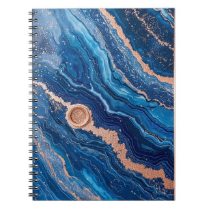 Caderno Espiral Design de Geodo com Acentos em Ouro Rosa