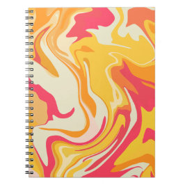 Caderno Espiral Design de giro abstrato em tons quentes