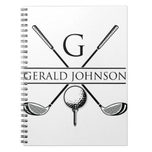 Caderno Espiral Design de Golf - Modelo de Monograma