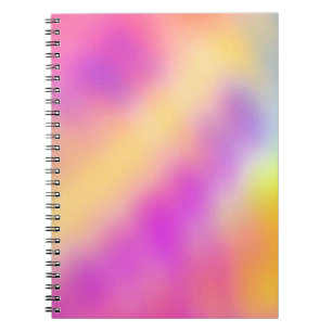 Caderno Espiral Design de Gradiente Colorido Iridescente de Pastel