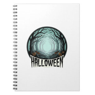 Caderno Espiral Design de Gravura Vintage Floresta Assustadora de