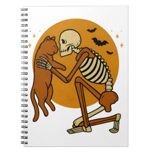Caderno Espiral Design de Halloween Gótico Gótico, Abraço de Esque
