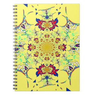 Caderno Espiral Design de Impressão de Arte com Damasco Brilhante 
