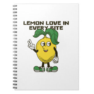 Caderno Espiral design de limão com lema